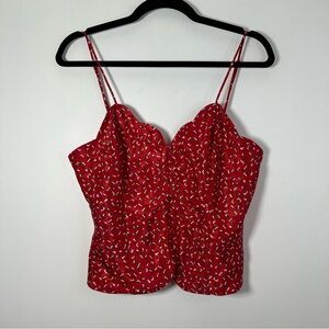 Victoria’s Secret Gold Label Vintage Red Floral Camisole Size M Coquette